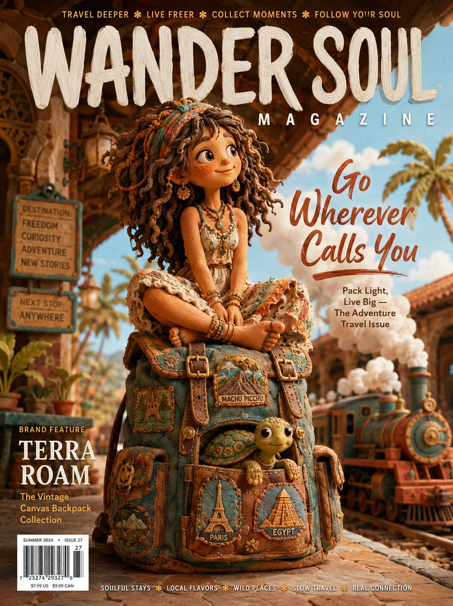 [SUBJECT]: A free-spirited claymation girl with wild clay...
