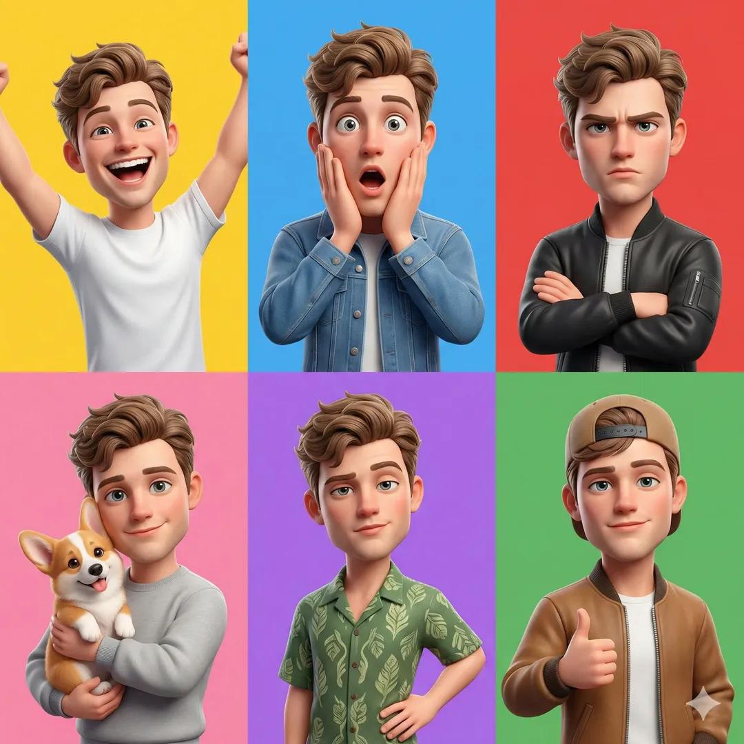 A 3D Pixar-style animated young male character showcased ...