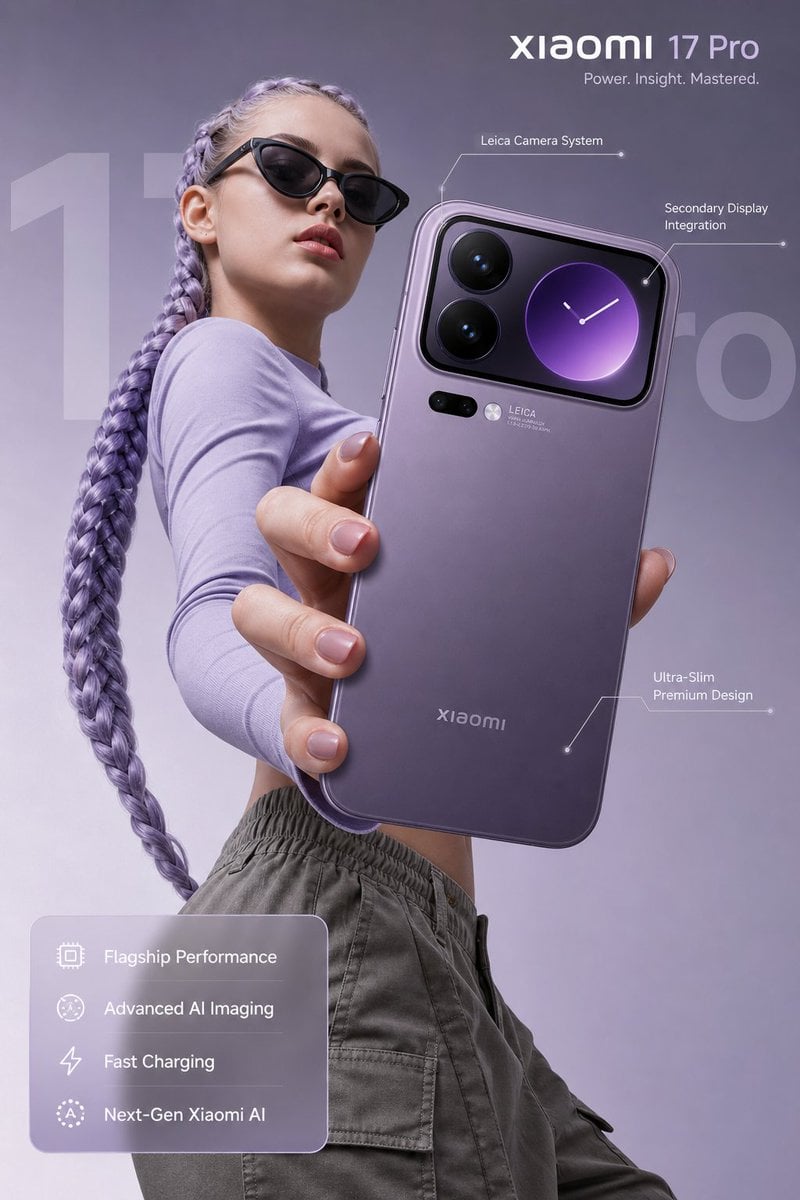 Ultra-realistic premium smartphone advertisement, featuri...