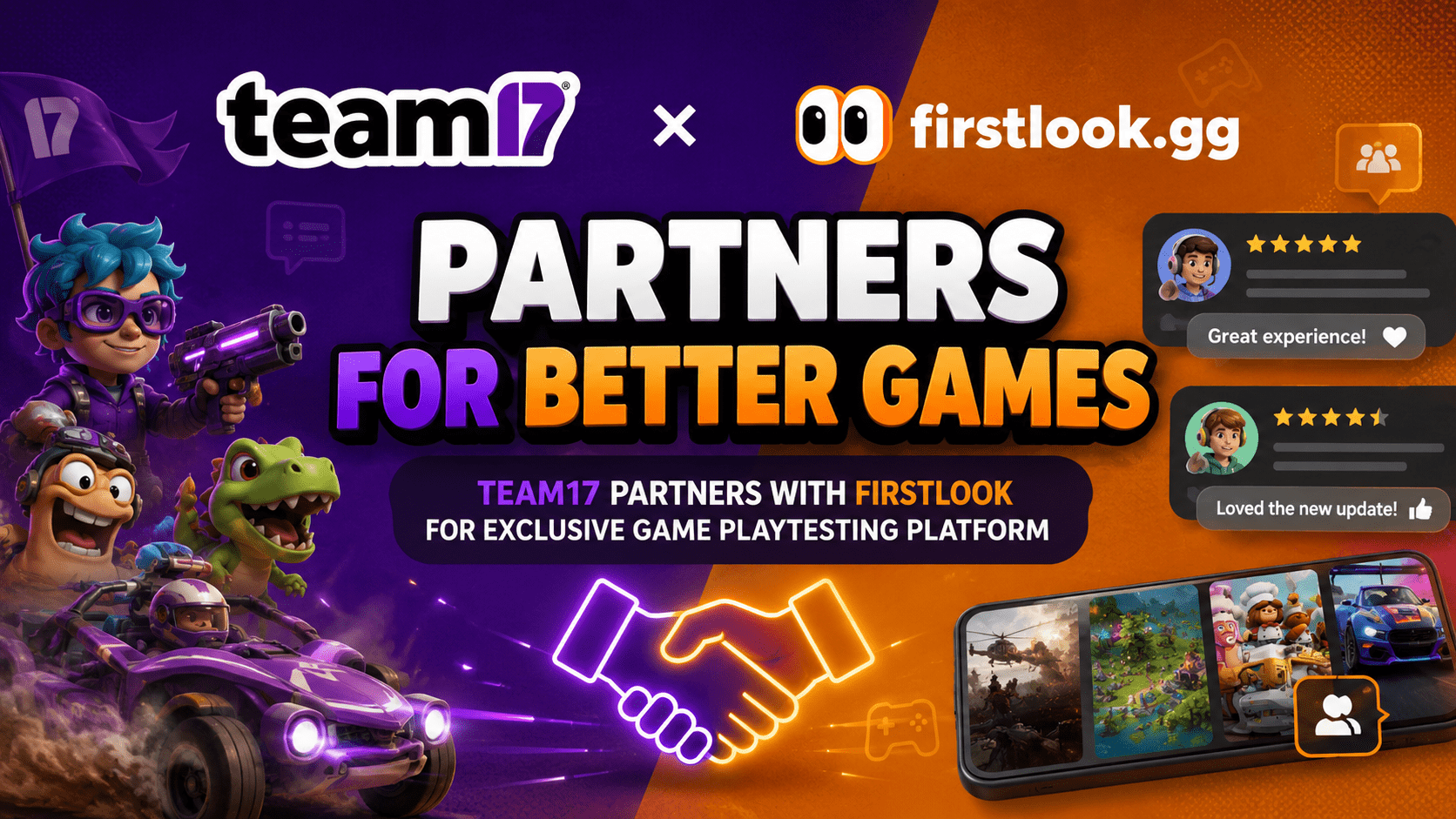 Team17与FirstLook合作，打造专属游戏测试平台