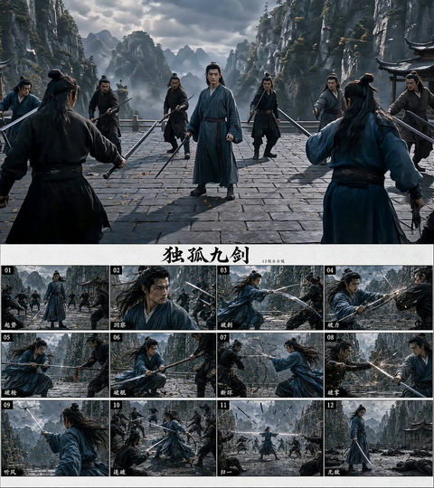 独孤九剑破尽天下招动作分镜
