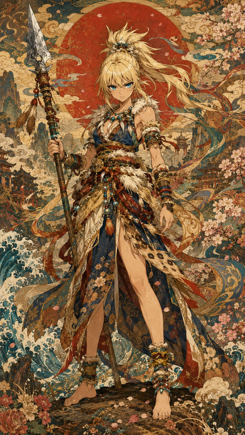 石纪元琥珀江户版画风工笔极繁插画
