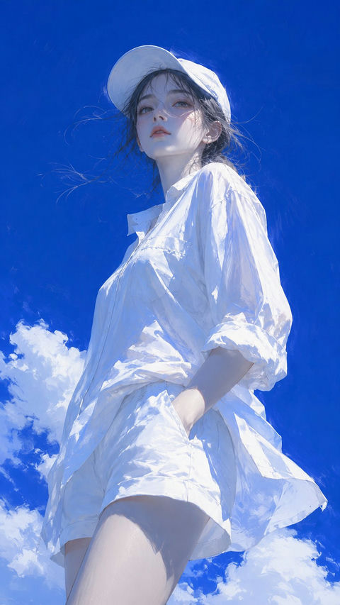 日系清冷夏日半写实插画主体xxx